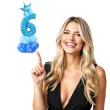 balony cyfra 6 niebieski partypal zestaw