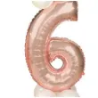 balony cyfra 6 rozowe zloto partypal zestaw