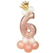 balony cyfra 6 rozowe zloto partypal zestaw