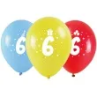 balony cyfra 6 w koronie mix arpex 14 3 szt