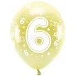 balony cyfra 6 zolty jasny partydeco 13 6 szt