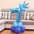 balony cyfra 7 niebieski partypal zestaw