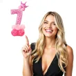 balony cyfra 7 rozowy partypal zestaw