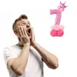balony cyfra 7 rozowy partypal zestaw