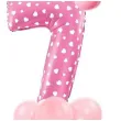 balony cyfra 7 rozowy partypal zestaw
