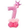 balony cyfra 7 rozowy partypal zestaw