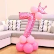 balony cyfra 7 rozowy partypal zestaw
