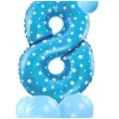 balony cyfra 8 niebieski partypal zestaw