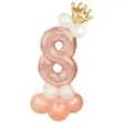 balony cyfra 8 rozowe zloto partypal zestaw