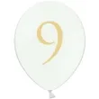 balony cyfra 9 biale 12 strong 50 szt