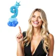 balony cyfra 9 niebieski partypal zestaw