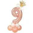 balony cyfra 9 rozowe zloto partypal zestaw