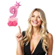 balony cyfra 9 rozowy partypal zestaw
