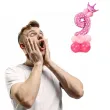 balony cyfra 9 rozowy partypal zestaw