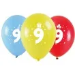 balony cyfra 9 w koronie mix arpex 14 3 szt