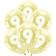 balony cyfra 9 zolty jasny partydeco 13 6 szt
