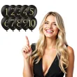 balony cyfry czarne partydeco 30cm