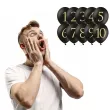 balony cyfry czarne partydeco 30cm