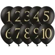 balony cyfry czarne partydeco 30cm