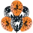 balony czarownice i koty czarno pomaranczowe amscan 11 6 szt