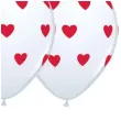 balony czerwone serduszka biale qualatex 12 6 szt