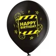 balony d11 happy birthday partyzone czarno zolty belbal 12 6 szt