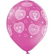 balony d11 usmiechniete serduszka rozowo czerwony belbal 12 6 szt