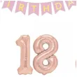 balony dekoracja na 18 urodziny rozowe zloto partypal zestaw