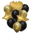 balony dekoracyjny mix czarno zloty partypal zestaw