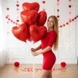 balony foliowe czerwone serca dekoracja na dzien kobiet walentynki wesele rocznice slub 10 szt