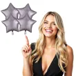 balony foliowe gwiazda szary satynowy amscan 19 str 4 szt