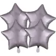 balony foliowe gwiazda szary satynowy amscan 19 str 4 szt