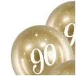 balony glossy liczba 90 zlote partydeco 12 6 szt