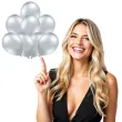 balony glossy srebrne belbal 12 8 szt