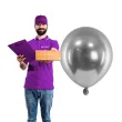 balony glossy srebrne ciemne partydeco 5 50 szt
