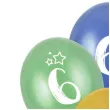 balony gwiazdki cyfra 6 mix folat 13 6 szt