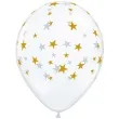 balony gwiazdki zlote transparentne qualatex 5 100 szt