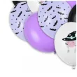 balony halloween czarownica i nietoperze czarny fioletowy 12 20 szt