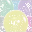 balony happy birthday 40th bday mix folat 13 6 szt