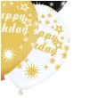 balony happy birthday bialo zloto czarne partypal 12 6 szt