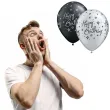 balony happy birthday czarno srebrny qualatex 11 25 szt