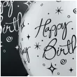 balony happy birthday czarno srebrny qualatex 11 25 szt