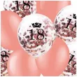 balony happy birthday konfetti 18 rozowe zloto partypal