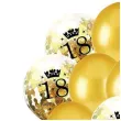 balony happy birthday konfetti 18 zlote czakos zestaw