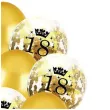 balony happy birthday konfetti 18 zlote czakos zestaw