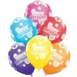 balony happy birthday pastel mix qualatex 11 6szt