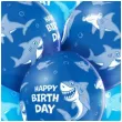 balony happy birthday rekin niebieskie belbal 12 6 szt