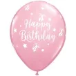 balony happy birthday rozowy jasny qualatex 11 6 szt