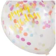balony happy birthday z kolorowym konfetti transparentne czakos 3 szt