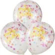 balony happy birthday z kolorowym konfetti transparentne czakos 3 szt